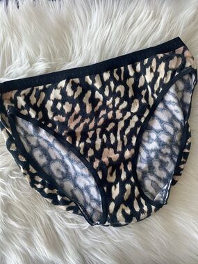 Victoria's Secret Leopard Print Bikini Briefs - Black & Tan